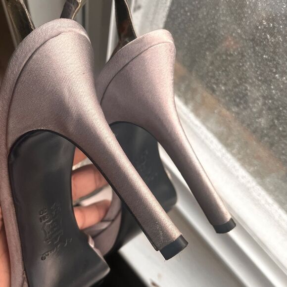 Nina Metallic Silver strappy dress heels size 9 - Picture 9 of 10